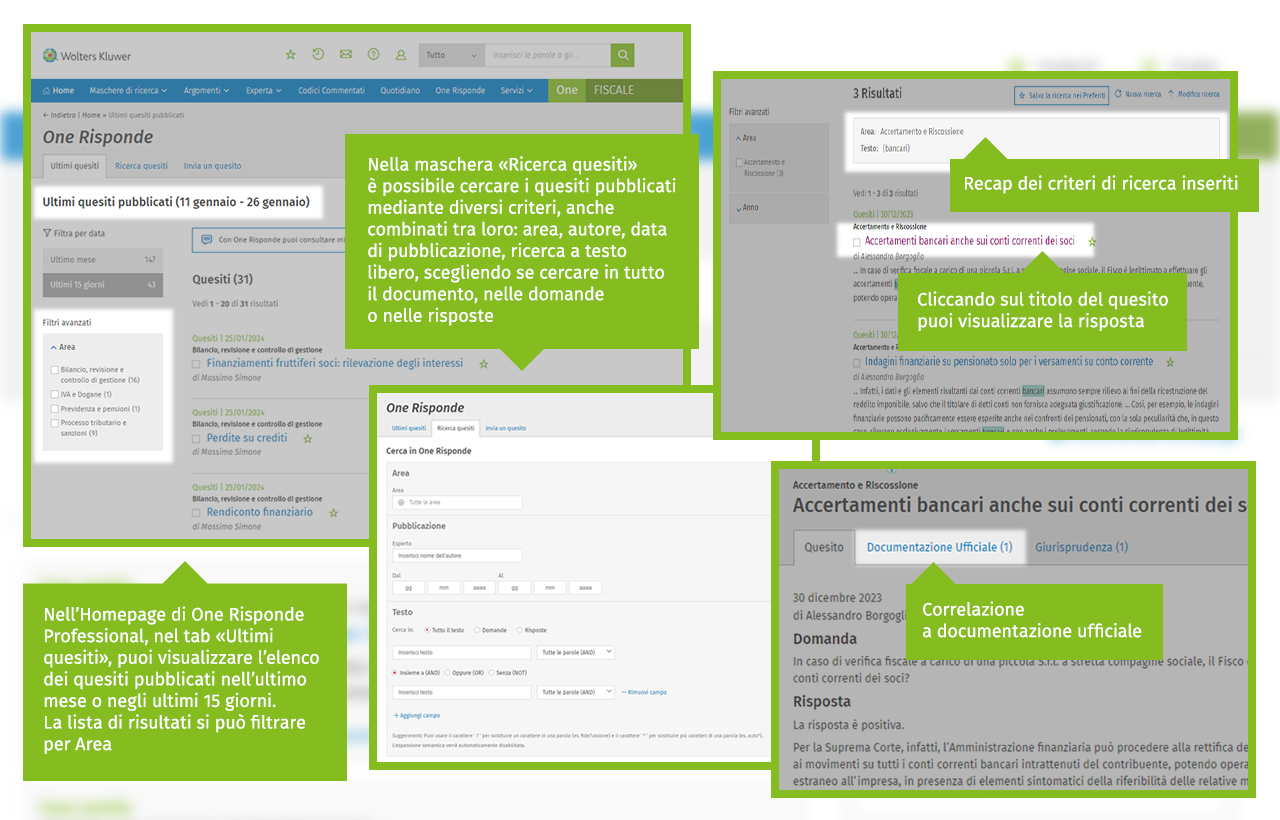 one risponde ricerca un quesito